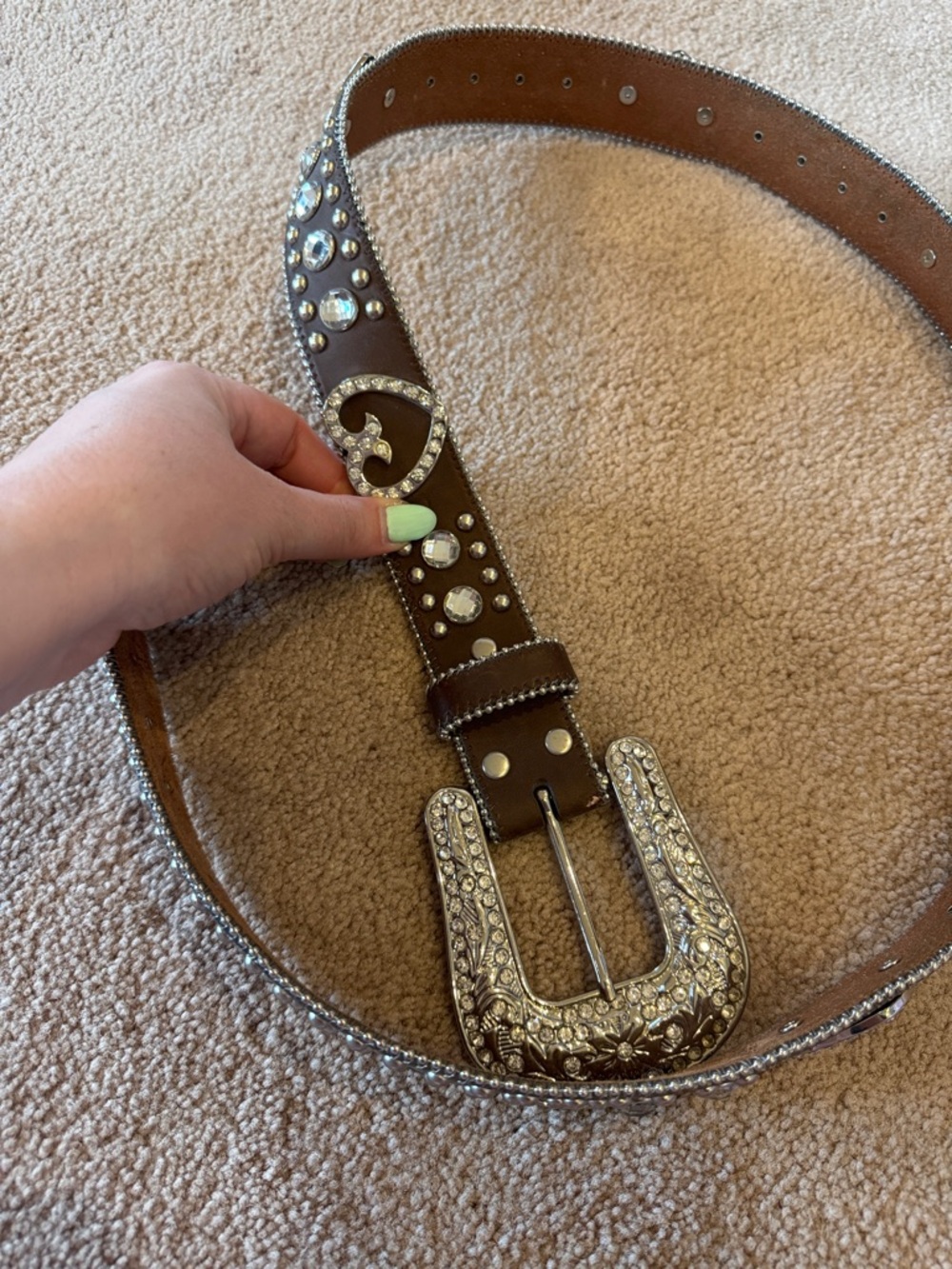 Blazin Roxx Brown Rhinestone Western Buckle Belt